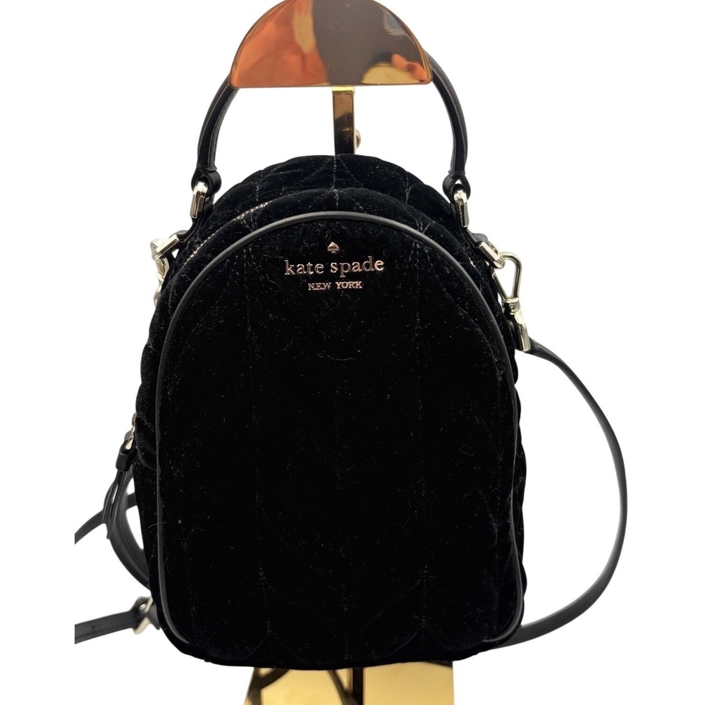 KATE SPADE BRIAR LANE CRUSHED VELVET MINI CONVERTIBLE BACKPACK HANDBAG PURSE BAG